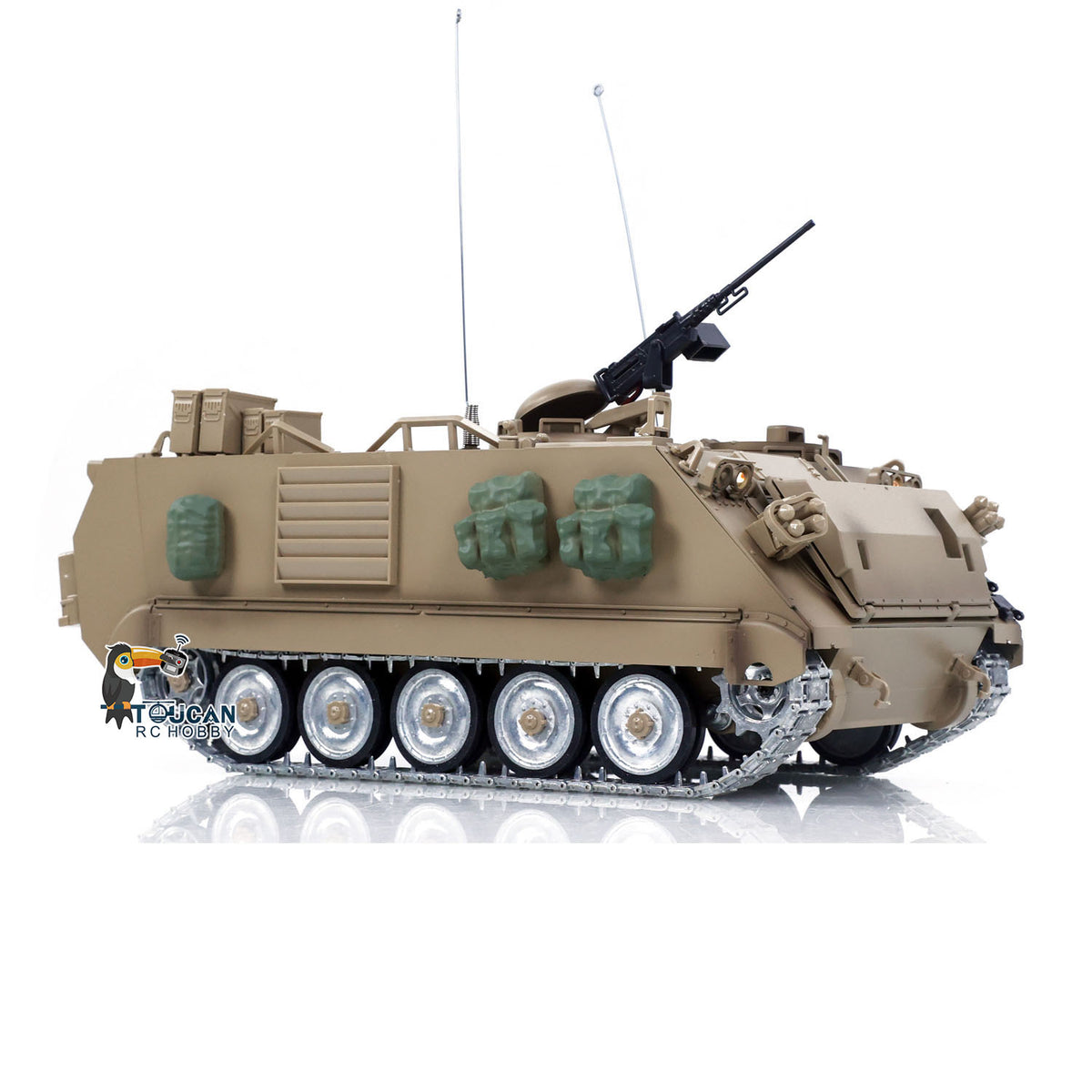 1/16 RC APC TD-M2412 left side profile with metal tracks and metal road wheels  