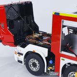 1/14 RC Fire Rescue Vehicle Metal Chassis 8x4 Two Speed Gearbox Differential Lock PS12 Red Black