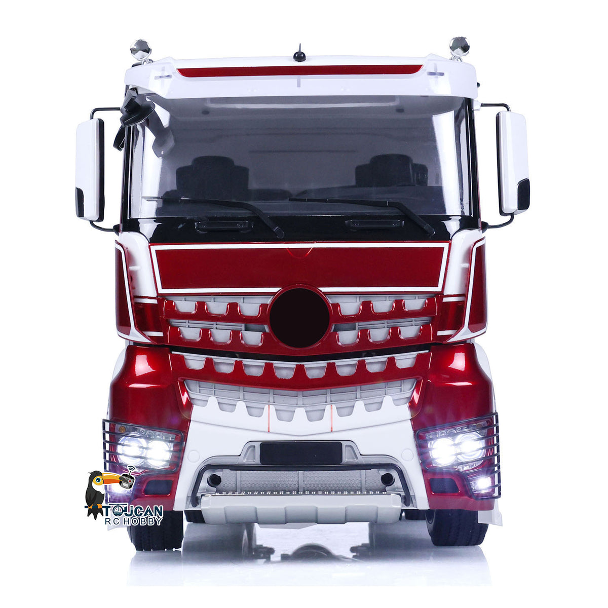 1/14 RC Tractor Truck 6x4 Low Roof Openable Doors Rear Quarter View