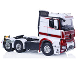 1/14 RC Tractor Truck 6x4 Low Roof Pre-painted Wine Red Left Side White Fenders