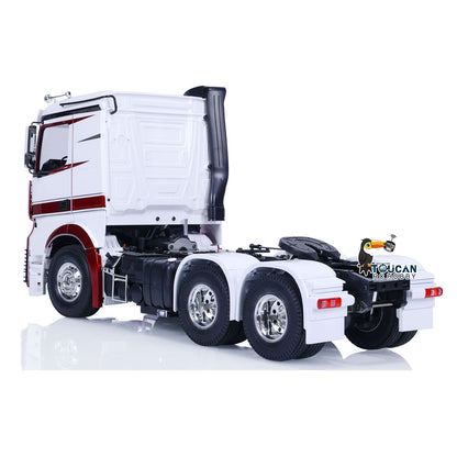 1/14 RC Tractor Truck 6x4 Low Roof Pre-painted Wine Red Right Side Light System On
