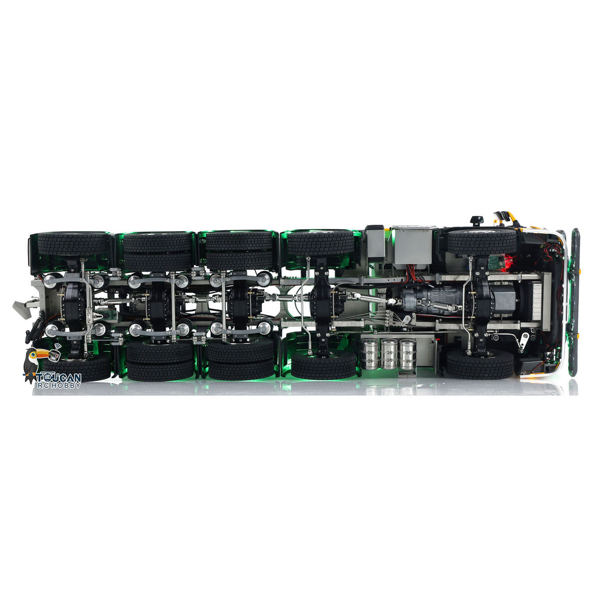 Cab Detail with Sunvisor Lights Grille Lights Metal Wiper Front Bumper 1/14 RC Tractor Truck