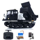 1/14 scale RC crawler dump truck T14R side profile with metal tracks