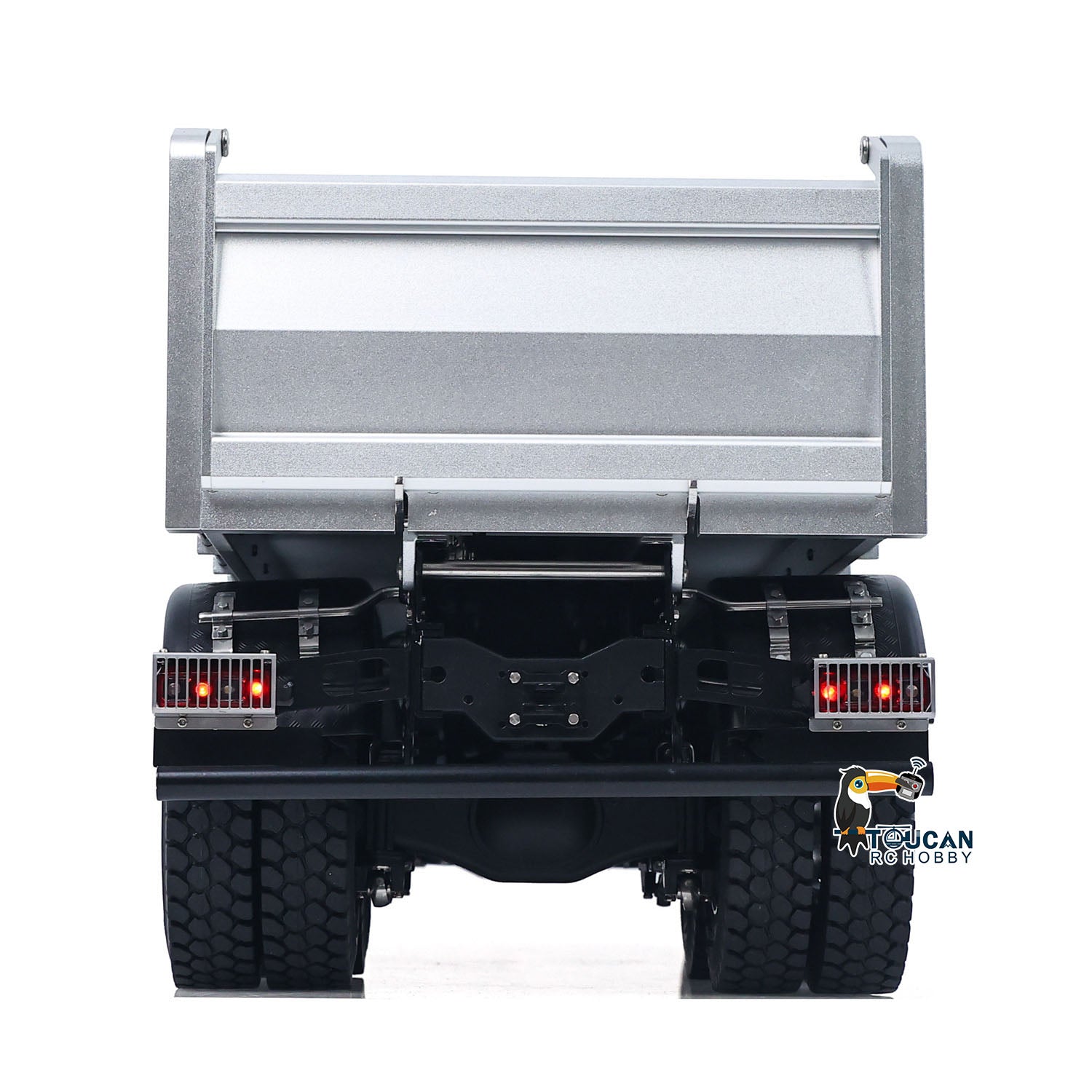 1/14 RC dump truck with LED light system turned on