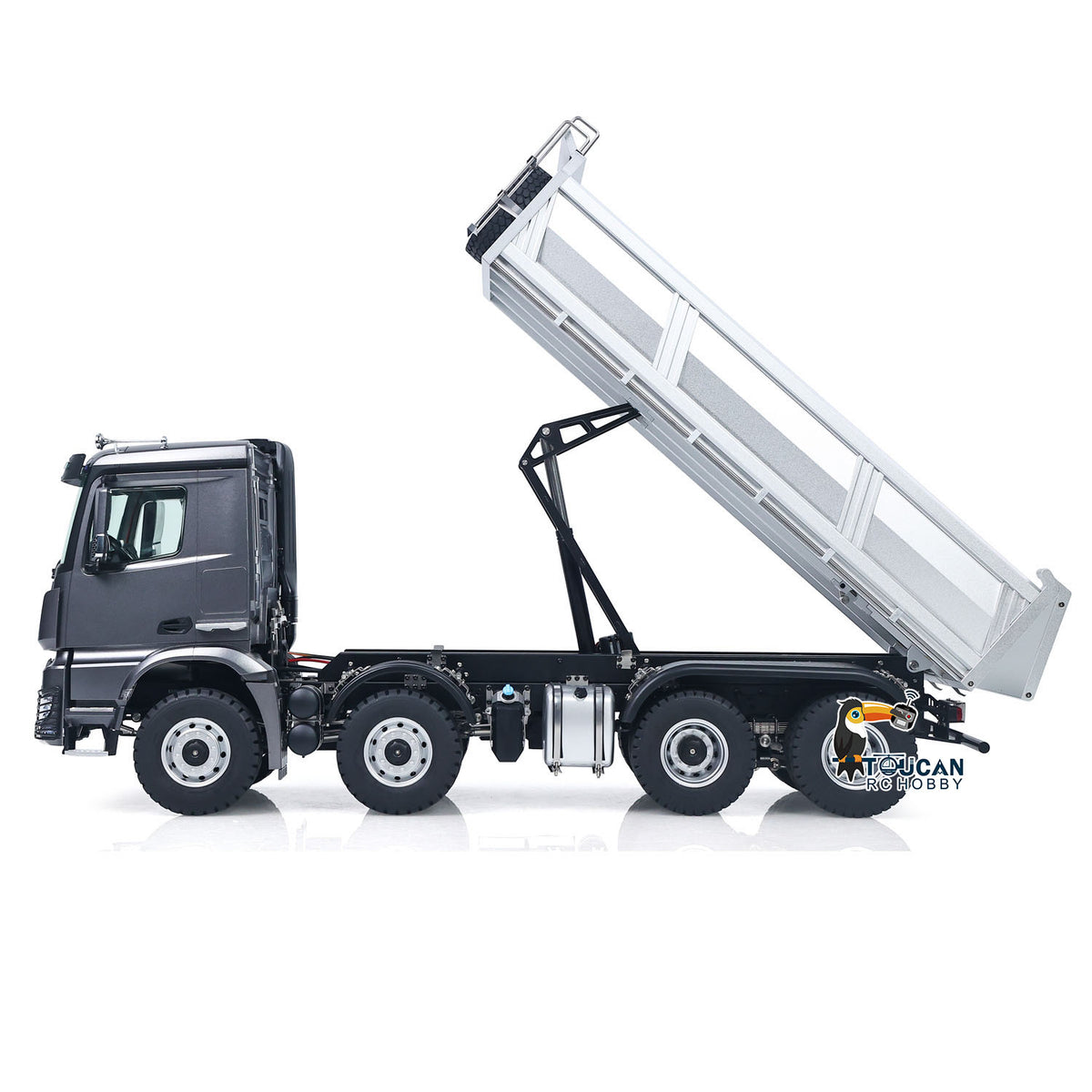 1/14 RC 8x8 dump truck rear departure angle 31-degree