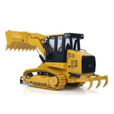 Bucket closeup of 1:14 CAT963D hydraulic loader JDM-188, metal tracks and factory painted finish