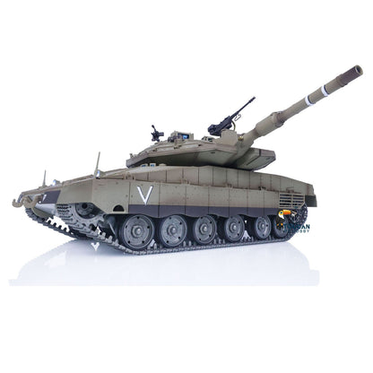 Henglong 1/16 TK7.1 IDF Merkava MK IV 3958 RTR RC Tank with 360 Degrees Turret IR Metal Chassis Tracks Sprockets Idlers road Wheels Steel Gearbox