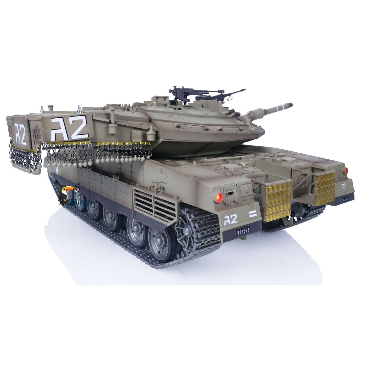 Henglong 1/16 TK7.1 IDF Merkava MK IV 3958 RTR RC Tank with 360 Degrees Turret IR Metal Chassis Tracks Sprockets Idlers road Wheels Steel Gearbox