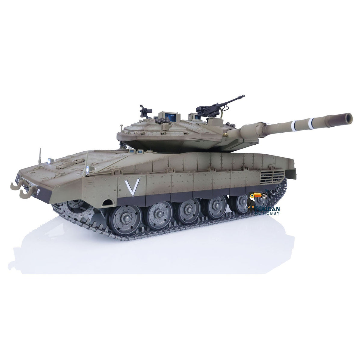 Henglong 1/16 TK7.1 IDF Merkava MK IV 3958 RTR RC Tank with 360 Degrees Turret IR Metal Chassis Tracks Sprockets Idlers road Wheels Steel Gearbox