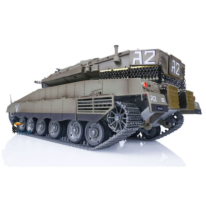 Henglong 1/16 TK7.1 IDF Merkava MK IV 3958 RTR RC Tank with 360 Degrees Turret IR Metal Chassis Tracks Sprockets Idlers road Wheels Steel Gearbox