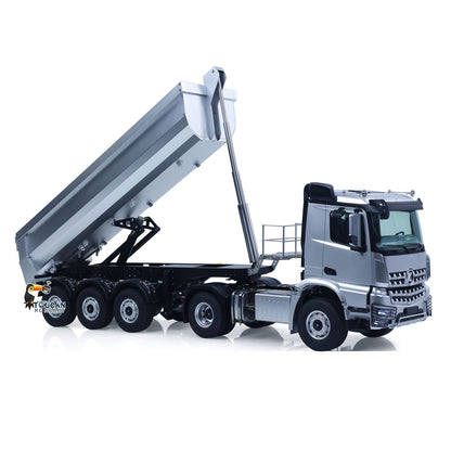 1/14 Scale RC Tractor Truck 5801 Grey Side Profile with Coupled Dump Trailer