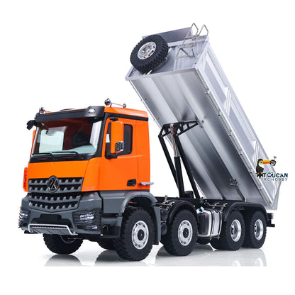 RC 8x8 dump truck side profile with metal beam and chassis rail