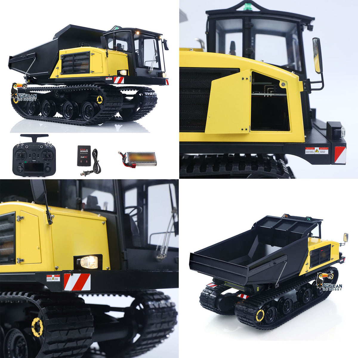 FROG T14R Metal 1/14 Dump Truck Hydraulic Crawler with Tailgate Version including Frsky X14 Radio and Electric Wiper with Battery Charger