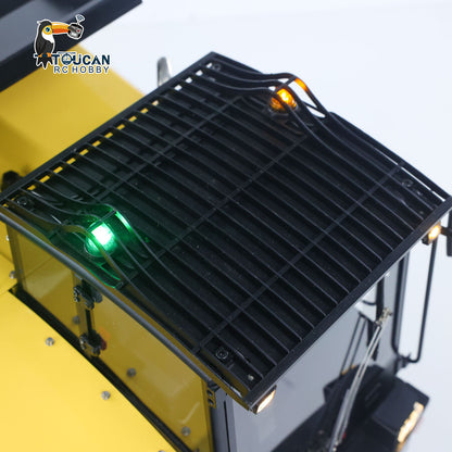 FROG T14R Metal 1/14 Dump Truck with 4MPa Dual Hydraulic Cylinders and 360-Degree Rotating Bucket featuring Sound Light System and Brushless Motors