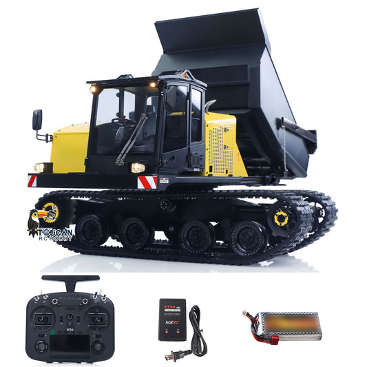 FROG T14R Metal 1/14 Dump Truck Hydraulic Crawler with Tailgate Version including Frsky X14 Radio and Electric Wiper with Battery Charger