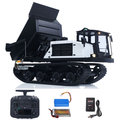 FROG T14R Metal 1/14 Dump Truck with 4MPa Dual Hydraulic Cylinders and 360-Degree Rotating Bucket featuring Sound Light System and Brushless Motors