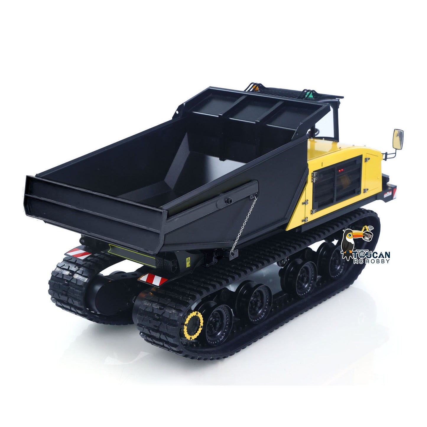 FROG T14R Metal 1/14 Dump Truck with 4MPa Dual Hydraulic Cylinders and 360-Degree Rotating Bucket featuring Sound Light System and Brushless Motors