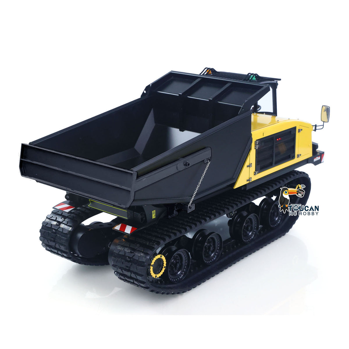 FROG T14R Metal 1/14 Dump Truck with 4MPa Dual Hydraulic Cylinders and 360-Degree Rotating Bucket featuring Sound Light System and Brushless Motors