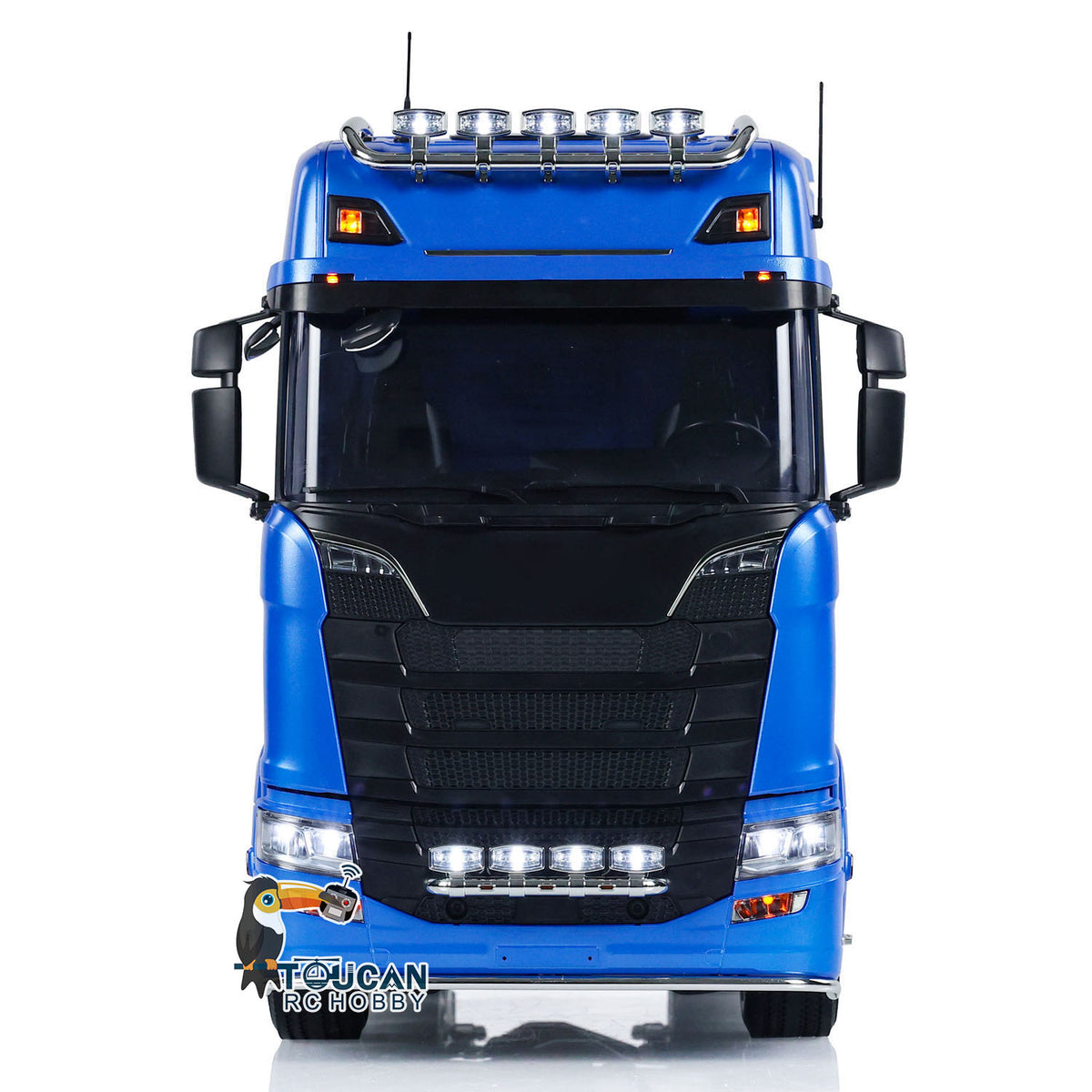  1/14 RC Tractor Truck Tamiya 770S 56368 Metal Blue Painted Right Side with Sound System