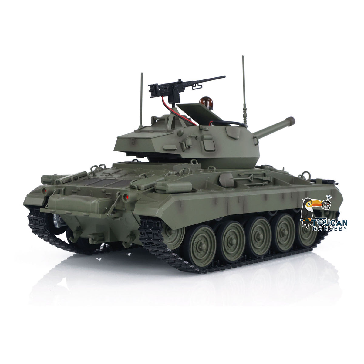 1/16 RC Light Tank M2402 With Smoke Simulation Unit And LED Lights Side Profile