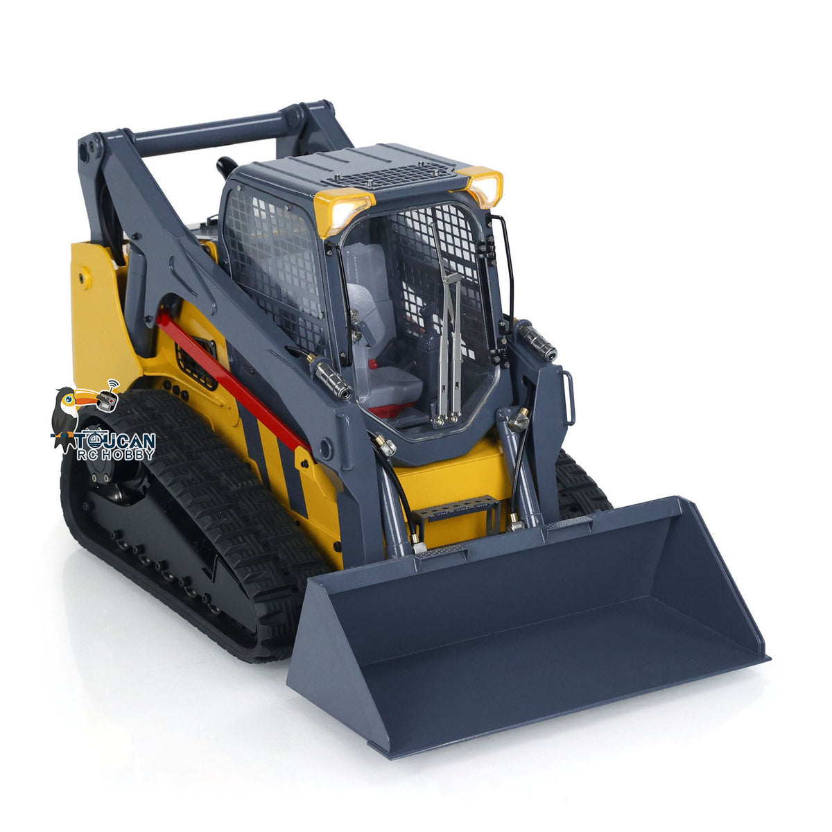 1/14 TH-X SM770 RC Tracked Loader With FlySky I6S Remote Controller Side Profile