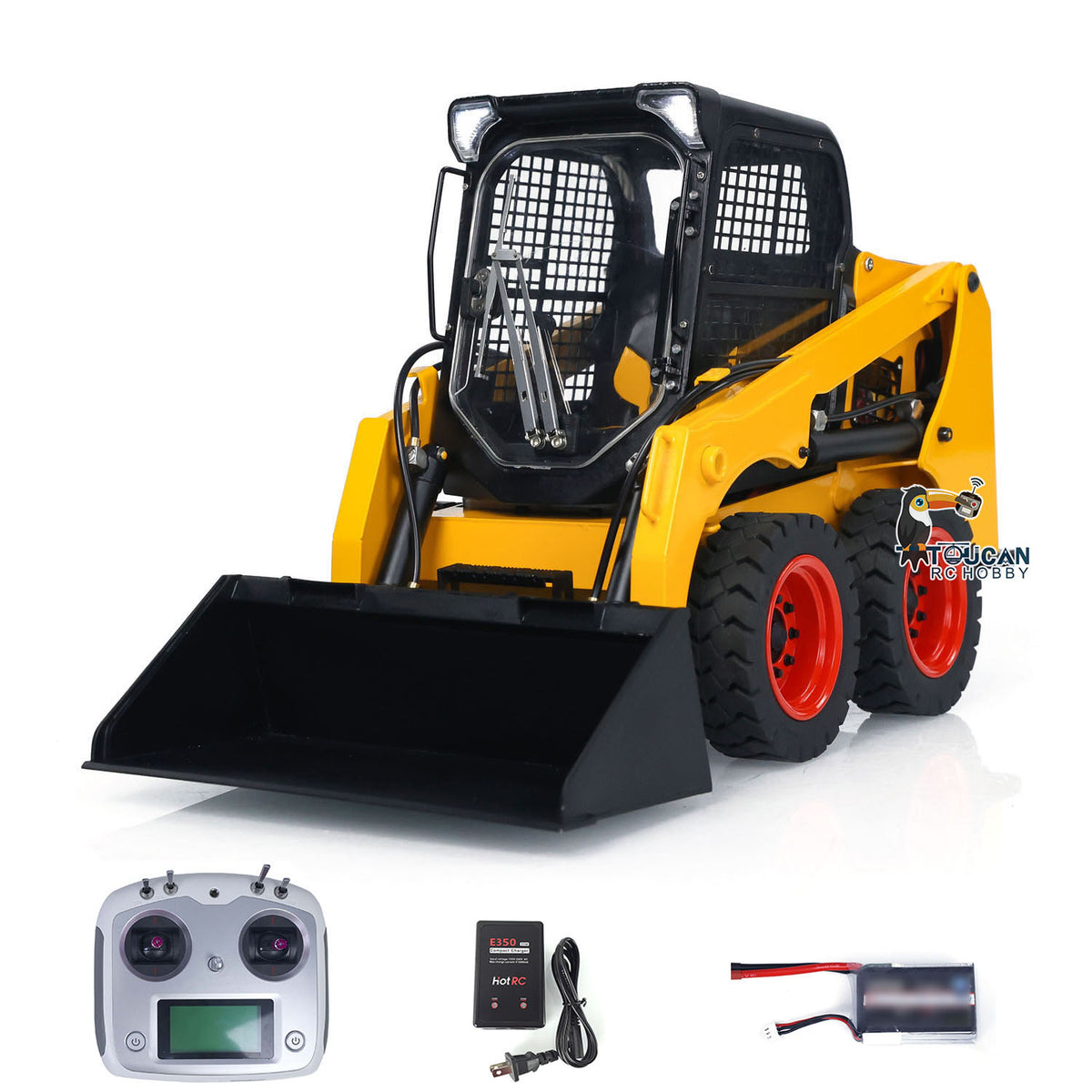 SM450 Metal 1/14 Loader with Hydraulic System and Skid Steer Drive featuring Sound Light Module and Full Electronics Package Battery Included