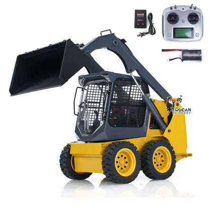SM450 Metal 1/14 Loader Skid Steer Hydraulic Wheeled with FlySky I6S Radio including Lights Sound Battery and Charger