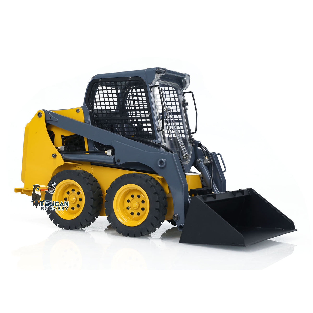 SM450 Metal 1/14 Loader Wheeled Hydraulic with Skid Steering and Sound System plus FlySky Radio Battery Charger Ready to Run