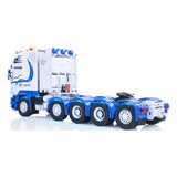 1/14 RC Tractor Truck 10x10 Metal Chassis Unitru-04 High-Roof Blue White Right Side