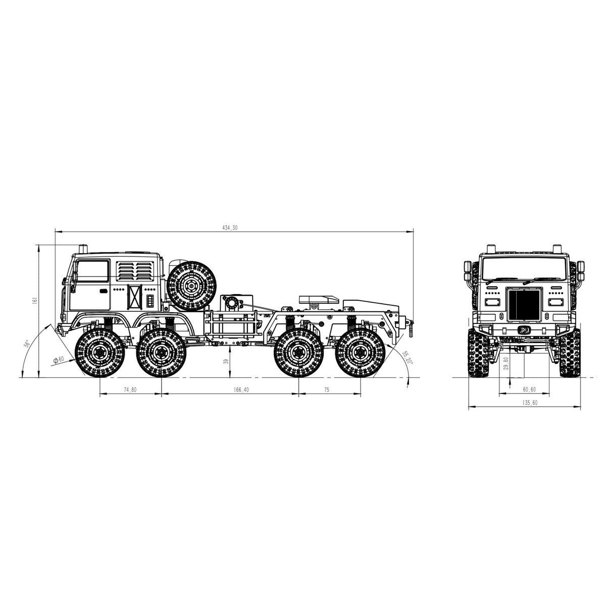 TOUCAN RC HOBBY Fast Free Shipping 1/18 Remote Control Military Truck 8X8 All Wheel Steering Electric RC Off Road Vehicle Model 2Speed Gearbox RTR Metal Chassis