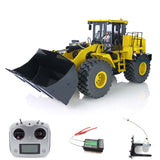 1. 1/14 RC Hydraulic Wheel Loader XDRC 470 Full Metal Yellow Front View  
