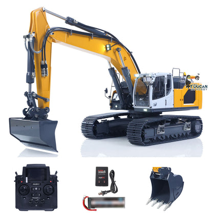 XDRC 945 Metal 1/14 Excavator Full Hydraulic RTR with 5CH Valve, PL18EV Radio, Sound System, and Lights  
