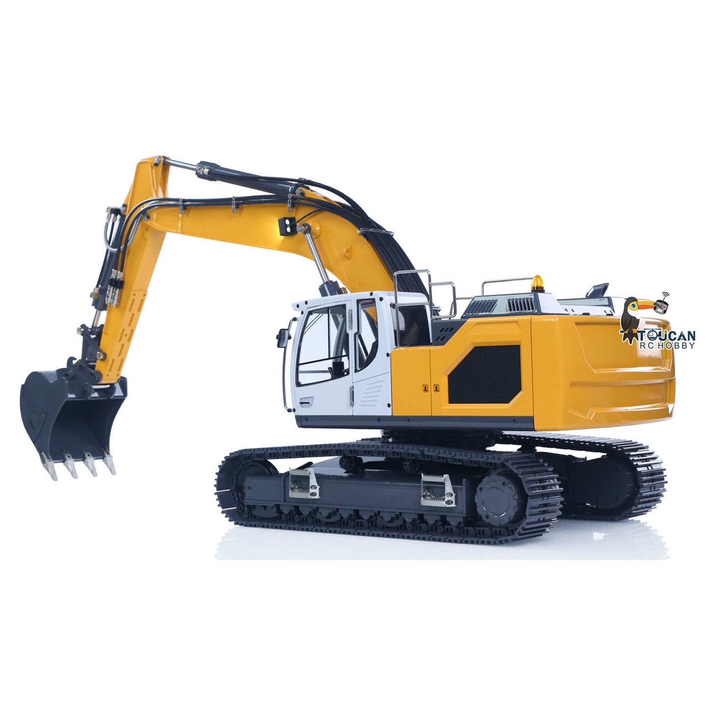 XDRC 945 Metal 1/14 Excavator Hydraulic Construction Model with PL18EV Transmitter, Servo, ESC, and Rotating Beacon  