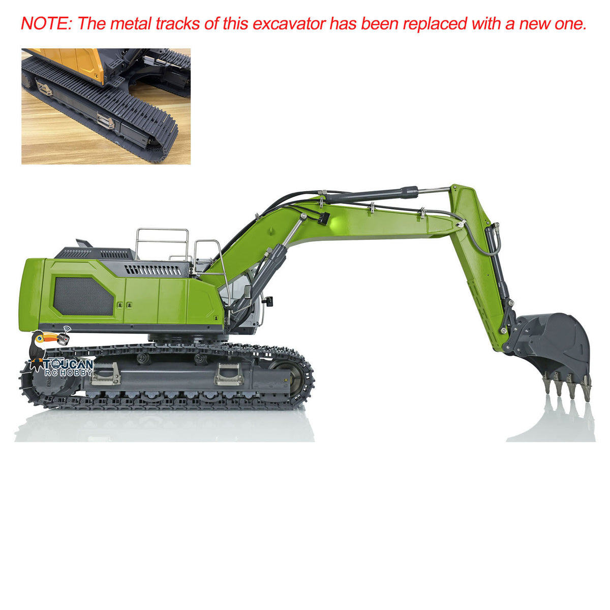 XDRC 945 Metal 1/14 Excavator Hydraulic Construction Vehicle with Lights, Rotating Beacon, and Finished Paint