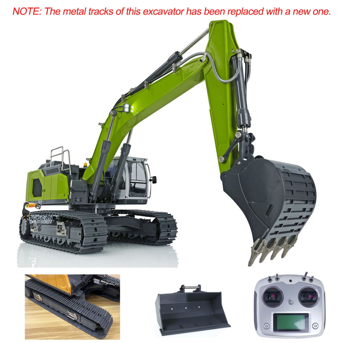 XDRC 945 Metal 1/14 Excavator Hydraulic Crawler Ready to Run with Servo, ESC, and Quick Coupler  