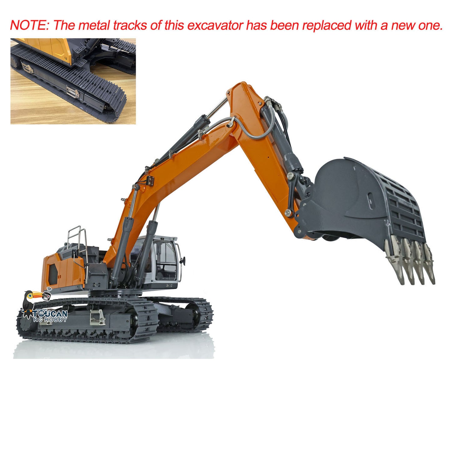 XDRC 945 Metal 1/14 Excavator Hydraulic Crawler Ready to Run with Servo, ESC, and Quick Coupler  