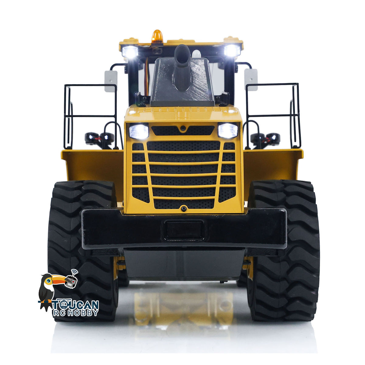 1/14 XDRC RC Wheel Loader Hydraulic System and ESC Motor Assembly Rear Angle