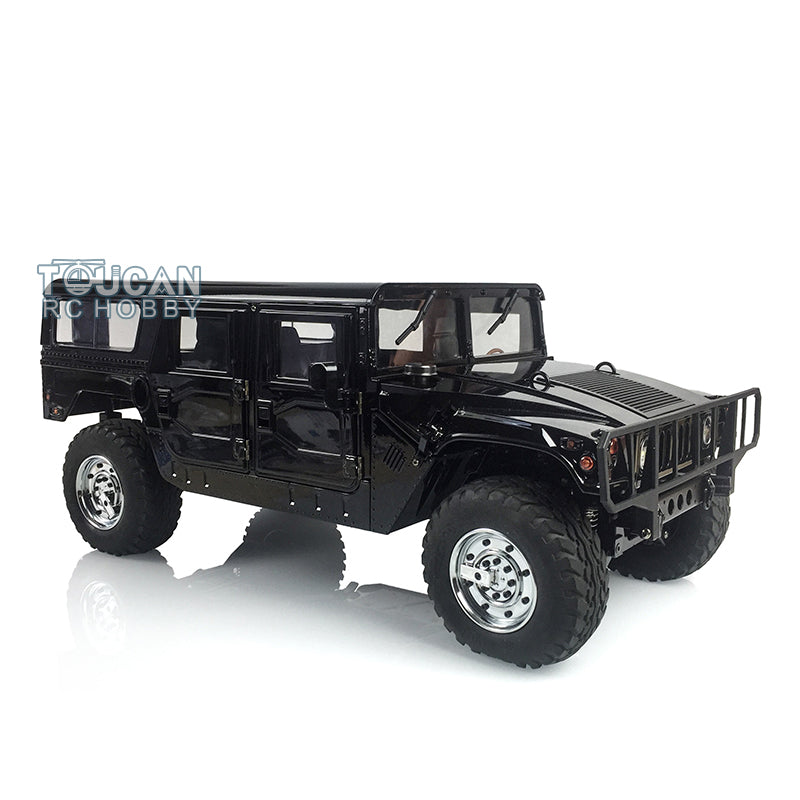 1/10 scale civilian 4x4 RC truck black rear view with 246mm width and 220mm height