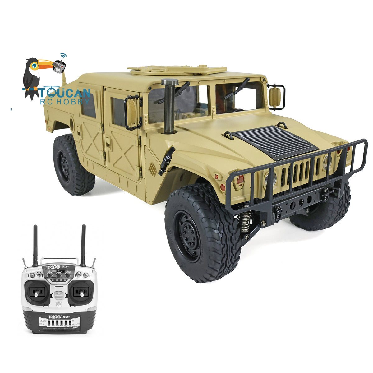 HG 1/10 4x4 US RC Militärfahrzeug P408 Fernbedienung Rennwagen Servo ESC Motor 16CH Funksystem a