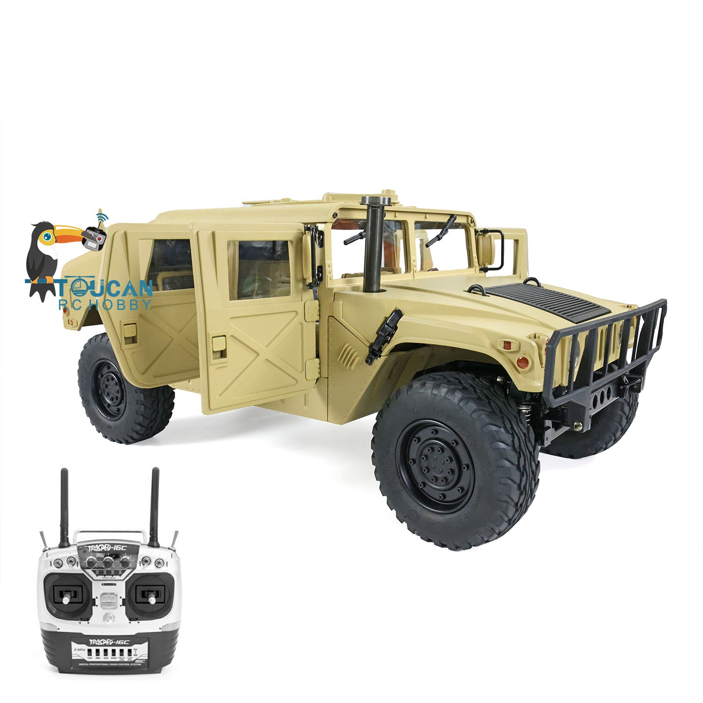 HG 1/10 4x4 US RC Militärfahrzeug P408 Fernbedienung Rennwagen Servo ESC Motor 16CH Funksystem a