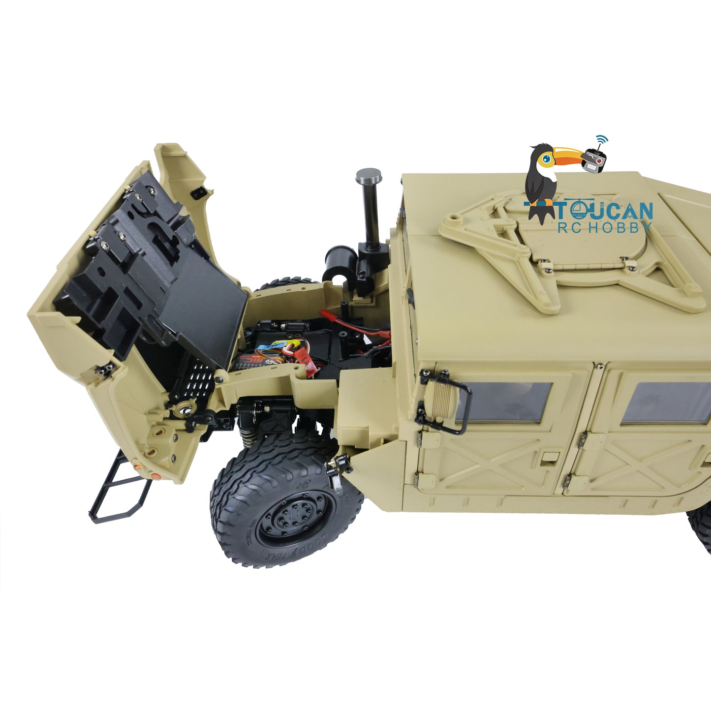 HG 1/10 4x4 US RC Militärfahrzeug P408 Fernbedienung Rennwagen Servo ESC Motor 16CH Funksystem a