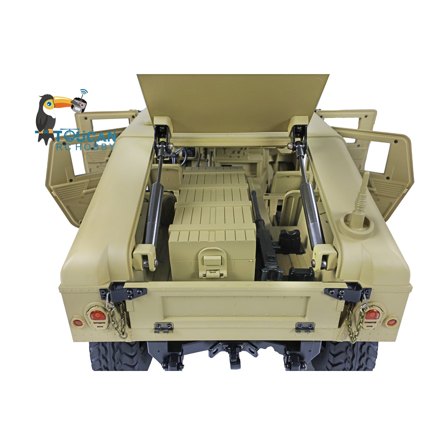 HG 1/10 4x4 US RC Militärfahrzeug P408 Fernbedienung Rennwagen Servo ESC Motor 16CH Funksystem a