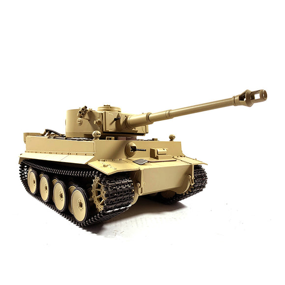 Mato 100% Metal 1/16 Scale Yellow German Tiger I BB Shooting RTR RC Tank 1220 360 Turret Steel Driving Gearbox Battery