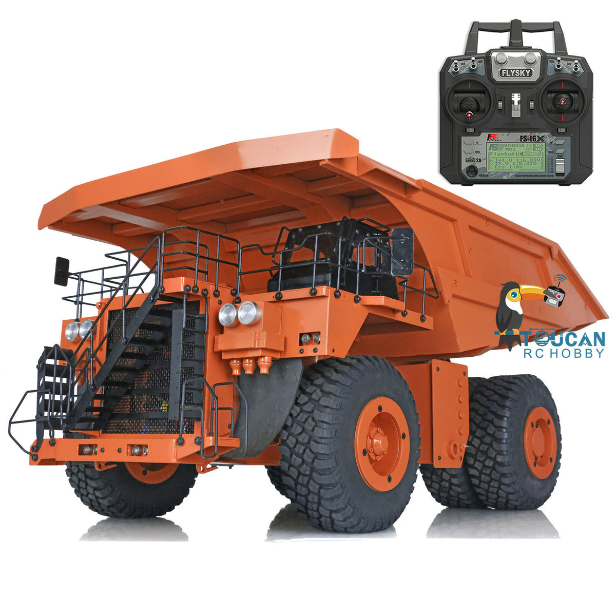 Orange 1/20 RC 793D Metall Hydraulischer Minen-LKW C793D Dumper Kipper I6X Radio ESC Motor Servo Lichtsystem Warntonsystem 