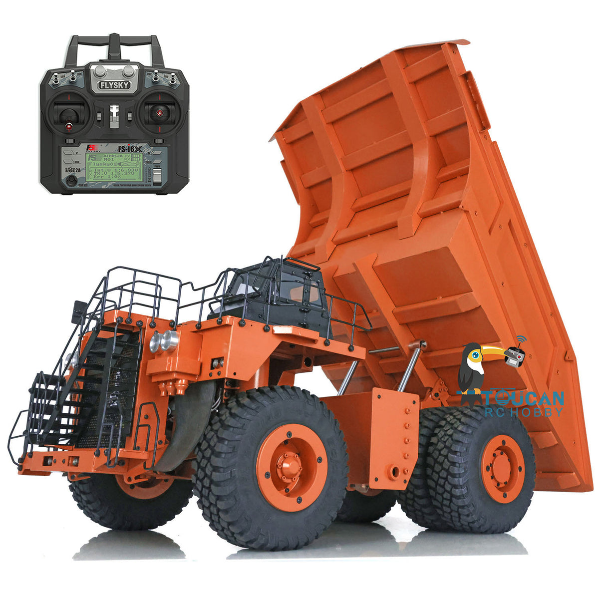Orange 1/20 RC 793D Metall Hydraulischer Minen-LKW C793D Dumper Kipper I6X Radio ESC Motor Servo Lichtsystem Warntonsystem 