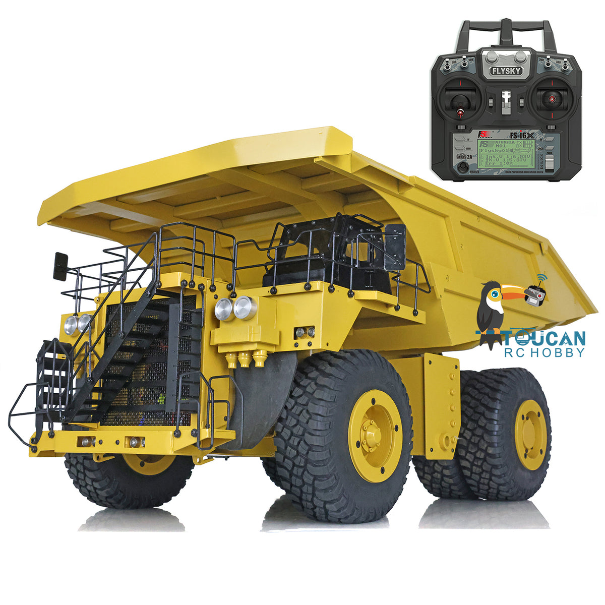 LZGH-C793D 1/20 Metal Hydraulic RC Dump Mining Truck Rock Tread Tire w/Radio Light Warning Sound No Battery