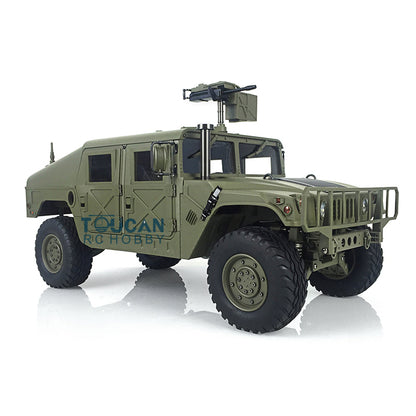 TOUCAN RC HOBBY HG 1/10 RC Green 4*4 P408 U.S. Military Vehicle Racing Car 2Speed ESC Motor 16CH Radio W/O Battery Charger Light & Sound System