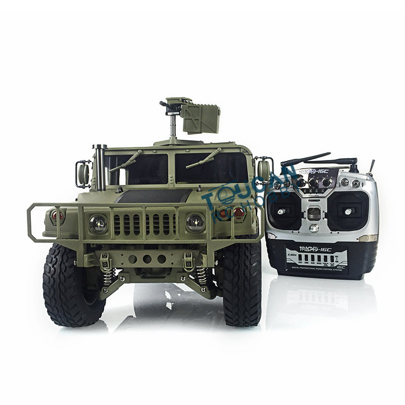 TOUCAN RC HOBBY HG 1/10 RC Green 4*4 P408 U.S. Military Vehicle Racing Car 2Speed ESC Motor 16CH Radio W/O Battery Charger Light & Sound System
