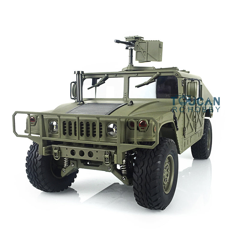 TOUCAN RC HOBBY HG 1/10 RC Green 4*4 P408 U.S. Military Vehicle Racing Car 2Speed ESC Motor 16CH Radio W/O Battery Charger Light & Sound System