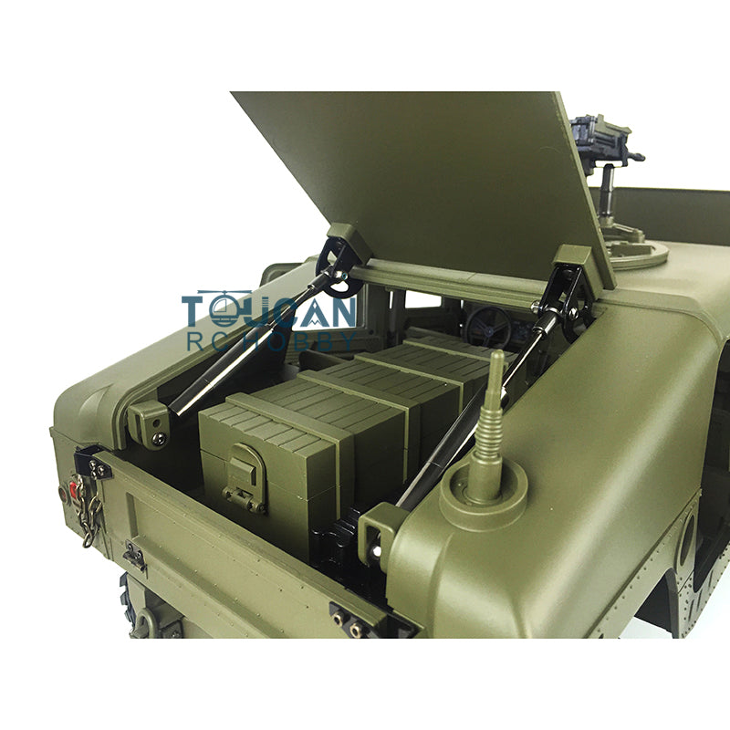 TOUCAN RC HOBBY HG 1/10 RC Green 4*4 P408 U.S. Military Vehicle Racing Car 2Speed ESC Motor 16CH Radio W/O Battery Charger Light & Sound System